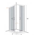 Duschabtrennung, quadratisch, Modell Jade, 90x90 cm, mit transparentem Glas