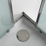 Cabine de douche d'angle, carrée, modèle en jade, 90x90 cm, verre cristal mat