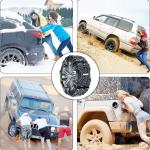 Catene da neve universali per auto, suv, furgone, camion, per pneumatici 165-285 mm, con pala, chiave inglese e guanti