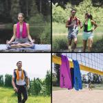Asciugamano in microfibra, Airflip, asciugamano rinfrescante per per lo sport e la palestra, corsa, trekking, viaggio e yoga, 100x30cm