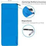 Asciugamano per palestra con scomparto a cerniera con clip magnetico, sistema anti scivolo, multifunzionale, in Microfibra, 130 x 48 cm