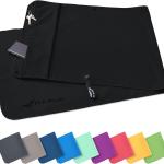Asciugamano per palestra con scomparto a cerniera con clip magnetico, sistema anti scivolo, multifunzionale, in Microfibra, 130 x 48 cm