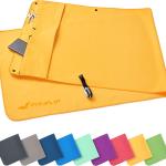 Asciugamano per palestra con scomparto a cerniera con clip magnetico, sistema anti scivolo, multifunzionale, in Microfibra, 130 x 48 cm