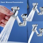 Mitigeur pivotant avec 2 fonctions de pulvérisation, extension de cuisine multifonctionnelle, adapté au filetage extérieur 20mm, 22mm, 24mm, pivotant à 1440°.