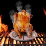 Supporto per arrostire il pollo, porta pollo pieghevole, per arrosti di pollo, per forno, barbecue, BBQ grill