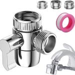 Adaptateur de mitigeur avec robinet, pour douche, machine à laver, 3 voies, acier inoxydable, avec adaptateurs