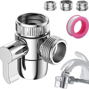 Deviatore adattatore per miscelatore con rubinetto, per doccia, lavatrice, 3 vie, acciaio inox, con adattatori