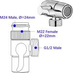 Adaptateur de mitigeur avec robinet, pour douche, machine à laver, 3 voies, acier inoxydable, avec adaptateurs