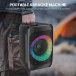 Ankuka Karaoke con 2 Microfoni Karaoke Professionale Completo con 1 Microfono Wireless & 1 Microfono con Cavo Cassa Karaoke Portatile