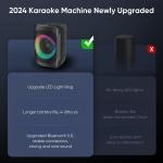 Ankuka Karaoke con 2 Microfoni Karaoke Professionale Completo con 1 Microfono Wireless & 1 Microfono con Cavo Cassa Karaoke Portatile