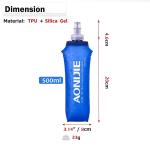Borraccia da corsa, morbida, leggera, pieghevole, igienica, 500 ml, per diverse attività sportive, corsa, ciclismo, passeggiate