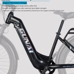 Vélo électrique pour adultes, 26 pouces, Vélo électrique de ville, avec amortisseur à l'avant, avec moteur bafang 500W, batterie amovible Samsung 48V 17.5AH, GUNAI GN26