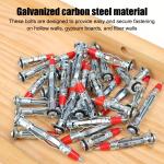 Tasselli Metallici ad Espansione - Bulloni per Pareti Cave Cartongesso Pannelli in Legno - diametro foro 6.5 mm – 3.5 cm - 25 Pezzi 