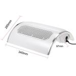 Aspiratore polveri, con 3 ventole, cuscino morbido, per nail art ricostruzione unghie, 34 cm