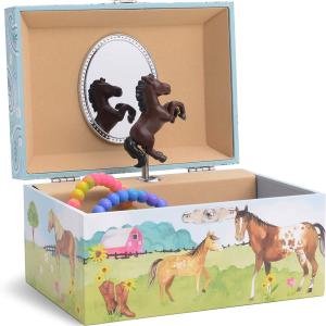Porta Gioielli con Cavallo Roteante, Design a Stalla, Musica di Home on The Range, JewelKeeper
