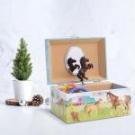 Porta Gioielli con Cavallo Roteante, Design a Stalla, Musica di Home on The Range, JewelKeeper