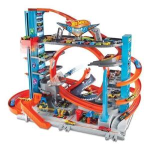 HOT WHEELS Garage ultimativo con attacco di squalo, incl. 2 vetture