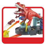  Hot Wheels T-Rex Attacke motorisiertes Spielset inkl. 1 Spielzeugauto und Soundeffekten