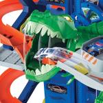 Ultimativer Garagenangriff des T-Rex-Roboters, inklusive 2 Autos, Hot Wheels