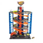 Hot Wheels, City Mega Garage, Twist Playset con Ascensore a Spirale e Oltre 60 Posti Auto, Include 1 Macchinina, GTT95