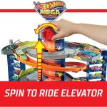 Hot Wheels, City Mega Garage, Twist Playset con Ascensore a Spirale e Oltre 60 Posti Auto, Include 1 Macchinina, GTT95