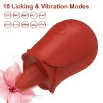Stimulateur de langue Rose Toy avec 10 modes - Vibrateur électrique pour le clitoris - Jouet sexuel rechargeable pour femmes et couples