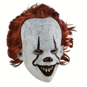 Maschera Horror Clown Killer – Set Accessori Spaventapasseri & Sorridente per Halloween Cosplay