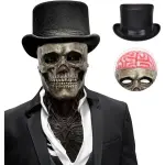 Set 2 Maschere Teschio Realistiche con Mascella Mobile – Costume Halloween