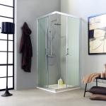 Duschabtrennung, transparent, quadratisch 90x90, Design, Höhe 195 cm