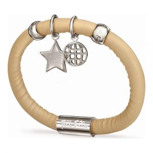 Bracciale da Donna, Folli Follie, colore avorio, 16 cm, in pelle