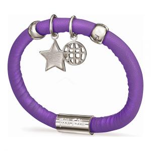 Bracciale da Donna, Folli Follie, Viola, 16 cm, in pelle