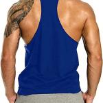 Canotta fitness, palestra, bodybuilding, canottiera smanicato in cotone, sport tank top, Cabeen Beast, blu