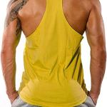 Fitness Tank Top, Fitnessstudio, Bodybuilding, ärmellose Baumwollweste, Sport Tank Top, Cabeen Beast, gelb