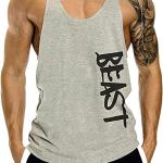 Fitness Tank Top, Fitnessstudio, Bodybuilding, ärmellose Baumwollweste, Sport Tank Top, Cabeen Beast, grau