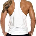 Débardeur de fitness, gym, bodybuilding, gilet sans manches en coton, débardeur de sport, Cabeen Beast, blanc