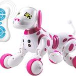 RoboDog Dimei 9007 il cane robot intelligente, 2.4g Wireless radio comando, bianco rosa