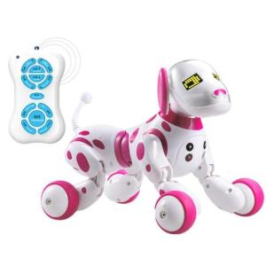 RoboDog Dimei 9007 il cane robot intelligente, 2.4g Wireless radio comando, bianco rosa
