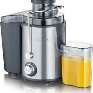Centrifuga professionale 400W BPA Free, centrifuga frutta e verdura, in acciaio inox colore argento/nero, capacità succo 0,5 L, SEVERIN ES 3566