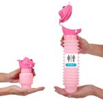 Bottiglia portatile per urina, urinatoio, pipi, da viaggio, vasino per urina con imbuto per uomo unisex donna bambini, colore rosa