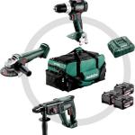 Metabo Combo Set, macchinari a batteria, Combo Set 3.1, Trapano, Smerigliatrice angolare, Martello combinato, tutto a batteria