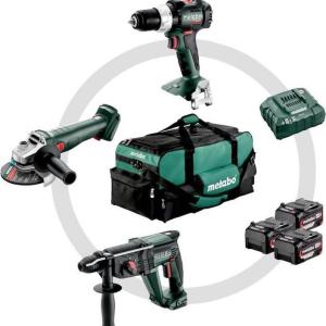 Metabo Combo Set, macchinari a batteria, Combo Set 3.1, Trapano, Smerigliatrice angolare, Martello combinato, tutto a batteria