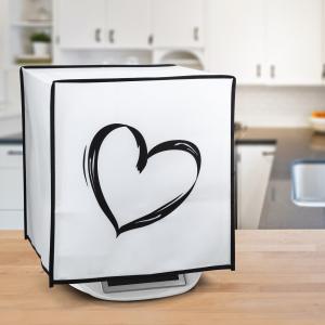 Cover, coperchio, custodia, nero bianco per Thermomix Bimby TM5 TM6 kwmobile