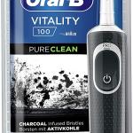 Brosse à dents électrique Oral-b vitality 100 pure clean 1 tête de brosse noire avec poils de charbon de bois