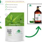 Gel d'Aloe Vera Pur 100% Gel frais Canarias Aloe Vera Frais Après Soleil Visage Pour Acné Cheveux Chevaux Pur Biologique Recharge 2kg