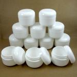 Contenitore da 120 ml, 100g, vasetto, barattolo di plastica colore bianco, per creme, liquidi, perline, multi uso