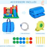 Aufblasbarer Spielplatz für Kinder von 3-8 Jahren mit Rutsche und Pool
