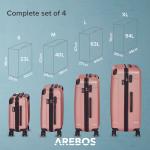 Set di 4 valigie da viaggio Oro rosa, AREBOS