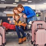 Set di 3 valigie da viaggio Oro rosa, AREBOS