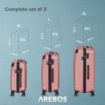 Set di 3 valigie da viaggio Oro rosa, AREBOS
