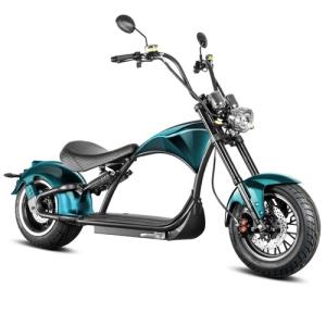 Smart Escooter Harly Style MP1, chopper elettrico, colore verde, velocità 45km, ruote18", certificato tipo conformità UE per guida su strada